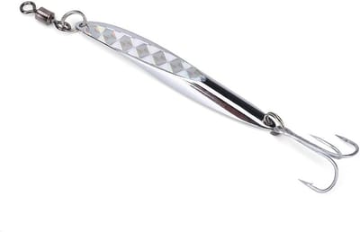 Kunstmatige Vissen Lures met Metalen Haak, Sequin Bait voor Baars en Jig Vissen (Zilver 28g)