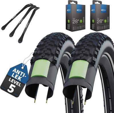 Set van 2 Fietsbanden 28 Inch x 1.60 Inch (42-622) met Bandenlichters - Allround Bescherming