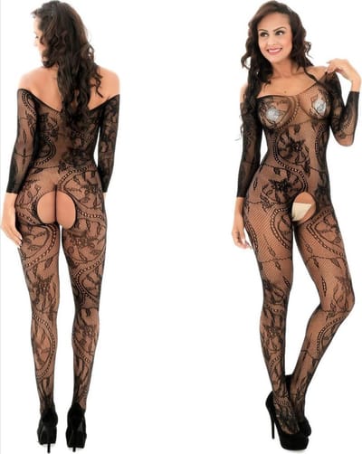 Jumada's - Geef haar een cadeau waar ze nooit meer omheen kan: Sexy Open Bodystocking, Erotische Body Panty, Sexy Catsuit met Open Kruisje
