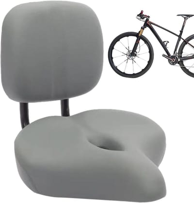 Fiets Rugleuning Stoel - Fietspassagiersstoel Comfortabel - Comfortabel Fietsen - Extra Groot Traagschuim - 12.99 x 11.8 Inch - Grijs
