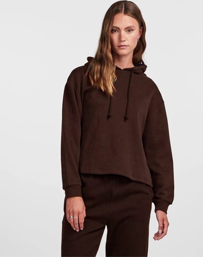 Pieces Hoodie - Loungewear Top - Chili Colours - Jogging Hoodie met capuchon - Koffie / XS