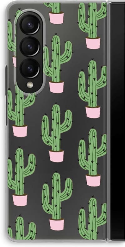 Case Company® - Hoesje geschikt voor Samsung Galaxy Z Fold4 hoesje - Cactus Lover - Soft Cover Telefoonhoesje - Bescherming aan alle Kanten en Schermrand