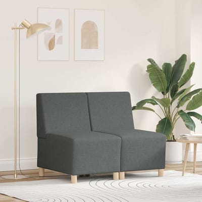vidaXL - Modulaire - Sofa - Eenheid - Armless - 2 - st - Donkergrijs - Stof
