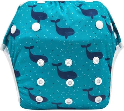 Zwemluier - Wasbaar Baby 4.5 tot 15 kg - Whale - Blauw & Groen