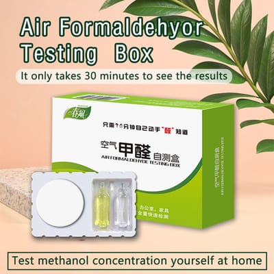 Formaldehyde-testkit voor binnenlucht - zelftest gasdetector voor thuis met testpapier, reagens en testbuis voor een nieuw huis