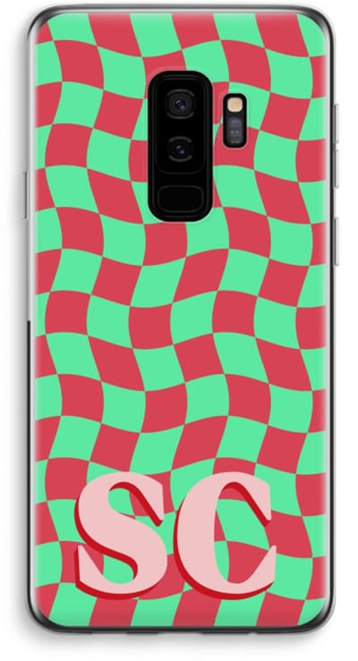 Gepersonaliseerd - Case Company® - Hoesje geschikt voor Samsung Galaxy S9 Plus hoesje - Grid Monogram - Soft Cover Telefoonhoesje - Bescherming aan alle Kanten en Schermrand