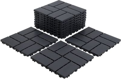 Terrastegels Kliksysteem - Balkontegels Kunststof - Buitenruimte Verfraaien - Waterdicht Antislip - 30 x 30 cm - Antraciet