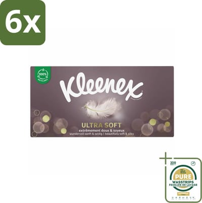 Kleenex Tissues Ultra Soft 64 stuks per verpakking - Voordeelverpakking - 6 stuks - Verkoudheid - Gezicht opfrissen