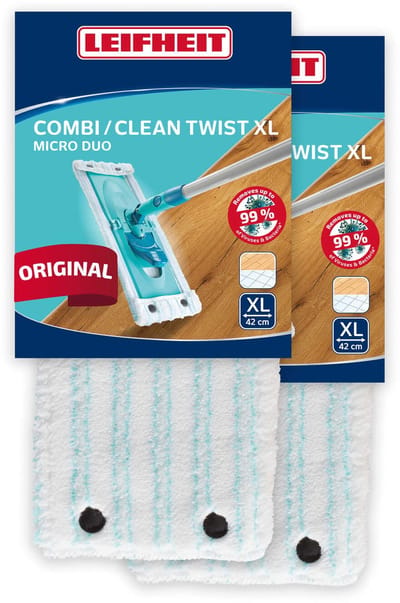 Leifheit Clean Twist XL / Combi Clean XL vloerwisser vervangingsdoek met drukknoppen – Micro Duo – 42 cm 2s
