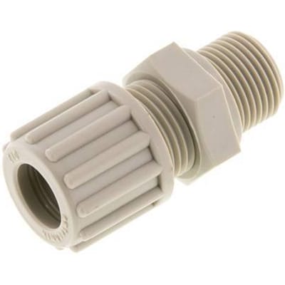 12x10mm & G3/8'' PP Rechte Knelfitting Buitendraad 10bar