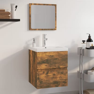 vidaXL - Badkamermeubelset - bewerkt - hout - gerookt - eikenkleurig