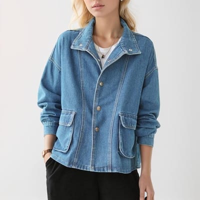 Nieuwe Dames Blouse Jas Jackets Herfst Casual Denim Blauw Vintage Bovenkleding Lange Mouw Losse Knopen Blouse M blauw