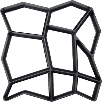Betonmal Tuinpad - Vormen Stenen - Tuin Decoratie - Herbruikbaar Plastic - 36x36cm - Zwart