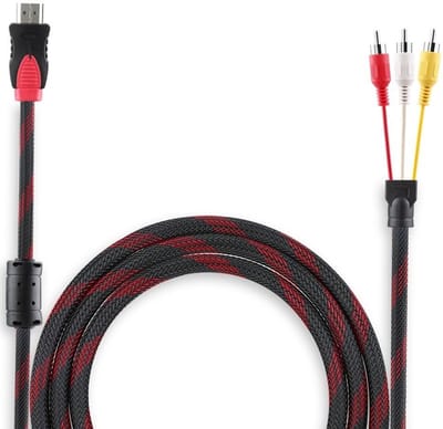 MMOBIEL HDMI naar RCA kabel voor het overdragen van signalen van HDMI naar RCA (1,5 mtr). Vergulde connectoren /1080p Full HD