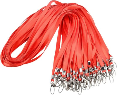 Omhangkoord - Rood - 42 cm - Polyester Sleutelhanger met Metalen Clip - Voor ID-kaarten en Sleutels