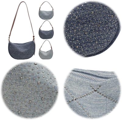 Denim Tas - Schoudertas Hobo - Dagelijks Gebruik - Verstelbare Band - 26 cm - Blauw