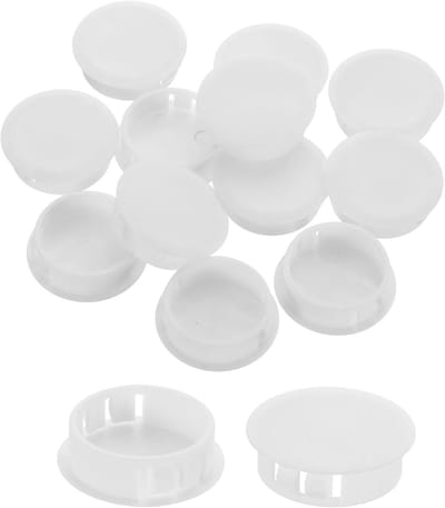 12 Stuks Plastic Gatenstopper 32mm Panelen Stopper Ronde Snap Caps voor Meubel Invoegen - Witte Eindkappen voor Bescherming en Afwerking