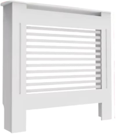 Radiatorombouw - 78x92 cm - Ombouw rooster - Horizontale panelen - MDF - Stijlvol - Wit
