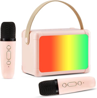 Karaoke Machine met 2 Microfoons voor Kinderen - Draadloze Bluetooth Karaoke Installatie voor Thuis
