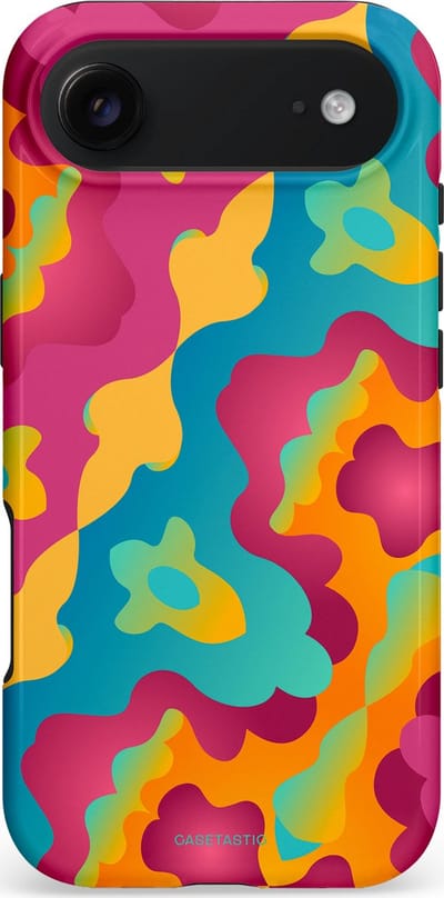 Casetastic hoesje geschikt voor Apple iPhone Air - MagSafe - Dubbellaagse bescherming - Vlektastisch - Fashion Case - Roze Petrol Goud Oranje