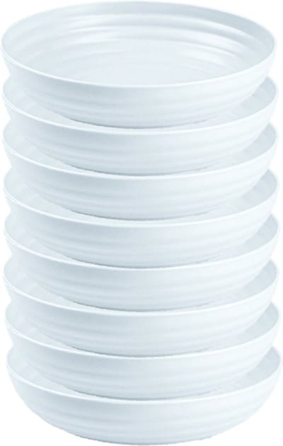 Plasticforte Kommetjes/schaaltjes - 8x - dessert/ontbijt - kunststof - D22 x 5.5 cm - Ivoor wit