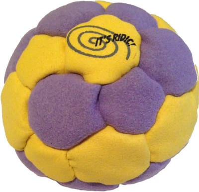 Footbag Pellets Gevuld 32 Panel Paars Geel - Stevige Hacky Sack voor Tricks