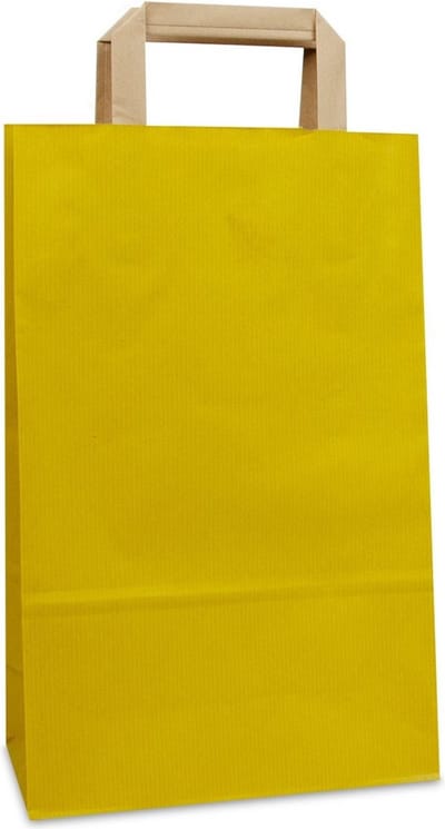 Cadeautasjes met platte handgreep, budget tassen geel, 22x11x36cm (250 stuks)