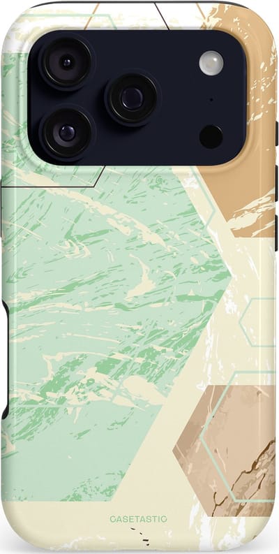 Casetastic hoesje geschikt voor Apple iPhone 17 Pro - MagSafe - Dubbellaagse bescherming - Vlaklicht - Fashion Case - Crème Mintgroen Wit