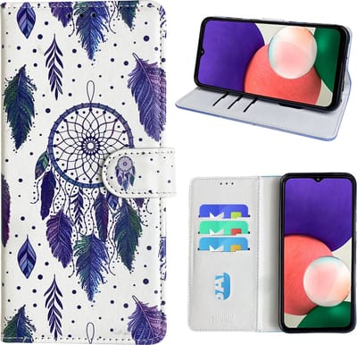 Hoesje geschikt voor Samsung Galaxy A22 Bookcase met dromenvanger print