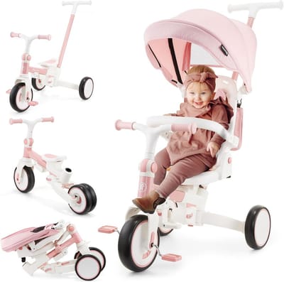 Babydriewieler 8-in-1 - Kinderfiets Evolutie - Meegroeien met kind - 360 graden draaibare zitting