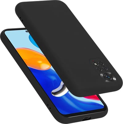 Cadorabo Hoesje geschikt voor Xiaomi RedMi NOTE 11 4G / 11S 4G in LIQUID ZWART - Beschermhoes gemaakt van flexibel TPU silicone Case Cover