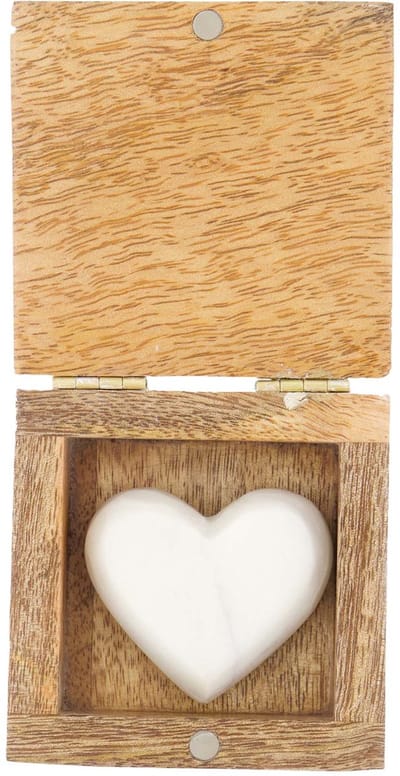 Zusss Doosje Met Hartje Thinking Of You Marmer / Hout White