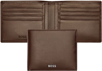 HUGO BOSS Leren Kaarthoes Classic Smooth Card Case Brown Bruine