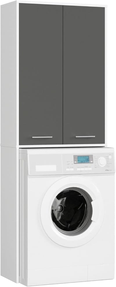 Wasmachinekast met Opbergvak en 2 Deuren - Praktische Kasten voor Badkamer