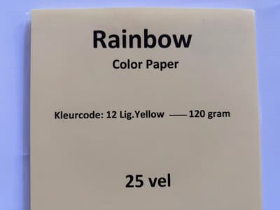 Rainbow kl-12 ligt geel 25 vel 120 gram papier