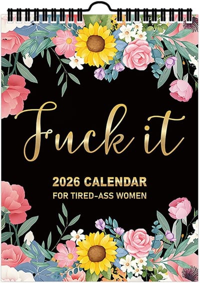 2026 Fu-ck It Wandkalender voor Vermoeide Vrouwen, 2026 Fu-ck It Kalender voor Vermoeide Vrouwen, Hangende Kalender voor Thuiskantoor, Grappige Maandkalender met Scheldwoorden, Grappig Cadeau voor Vrouwen
