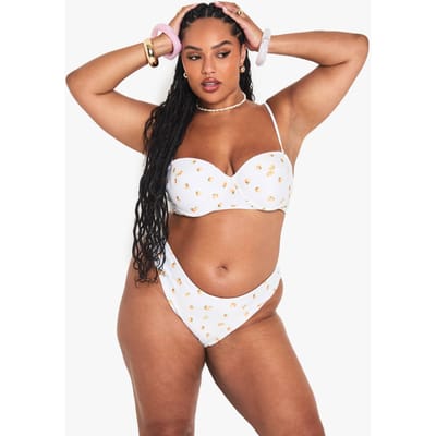 boohoo Dames Plus Tangerine Hoge Taille Slip | Orange | Maat: 18
