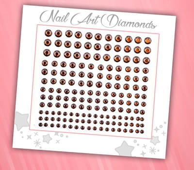 Nail Art Diamonds (165 Diamantjes Brons/Bruin) [Zelfklevend Nagel Steentjes Decoratie Versiering - Manicure Kunstnagels Nepnagels - Acryl Nagels Rhinestone Rhine Stones]