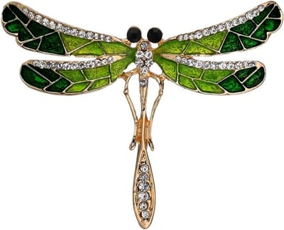 Fako Bijoux - Broche - Libelle - 66x51mm - Groen