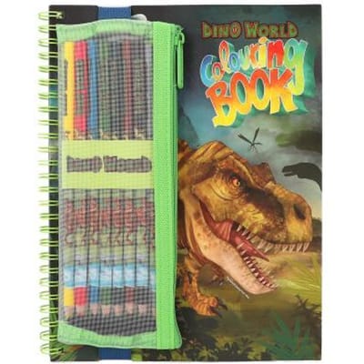 Dino World kleurboek met kleurpotloden Kleurboeken