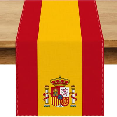 Spanje Vlag Linnen Tafel Runner Spaanse Fiesta Verjaardagsfeest Decor Herbruikbare Keuken Eettafel Runner Voetbal Dag Feest Decor 150x33cm yellow