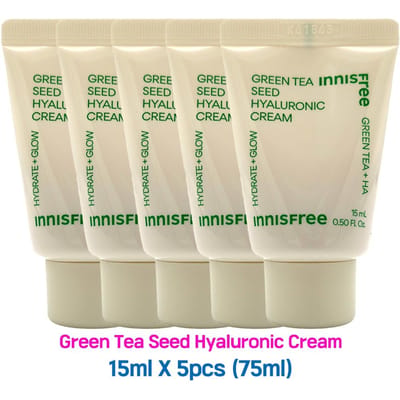 5pcs/75ml_[INNISFREE] Crème Hyaluronique aux Graines de Thé Vert 15ml (Échantillon) 15ml X 5pcs (75ml) beige