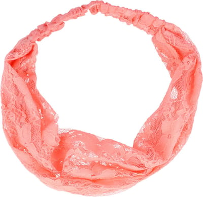 Haarsoires Haarband 3-in-1 - Kant Stof - Zalmroze - Comfortabel Jersey - Casual & Sportief