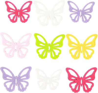 Vilt vlinders kleurrijk – Lente decoratieve vlinders 6 kleuren 4cm 72