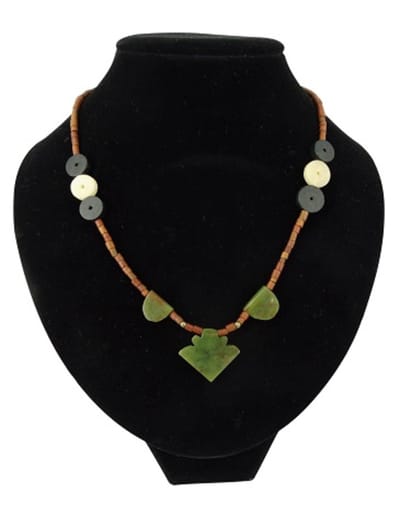 Bohemian ketting Jade met punthanger