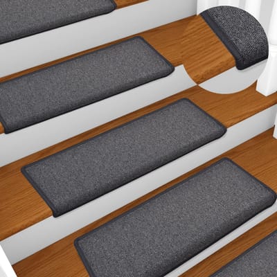 vidaXL - Trapmatten - 15 - st - 65x21x4 - cm - Donkergrijs - Rechthoekige - Rand