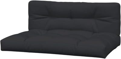 Palletkussens Set - Zitkussens Bank - Buiten Zitten - Waterdicht Polyester - 120 x 80 cm - Zwart