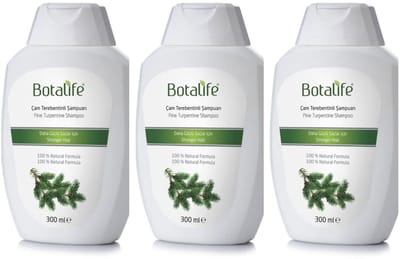 Botalife - Shampoo - Shampoo met Dennen Terpentijn - Natuurlijke Shampoo - Haarverzorging -SLS Vrij - Parabens Vrij - Silicones Vrij - Alcohol Vrij - 300 *3 ml