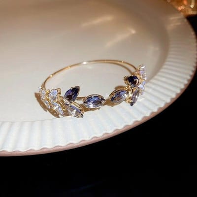 Koreaanse Exquise Eenvoudige Blad Open Armband Elegante Mode Vlinder Zoete Armband Vrouwen Sieraden paars