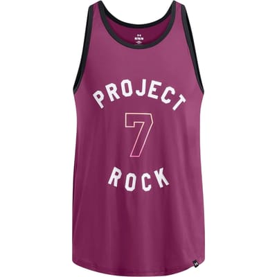 Under Armour Heren-tanktop met ronde hals van Project Rock (Paars)